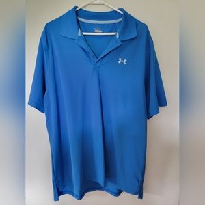 Under Armour heat gear blue polo (large)